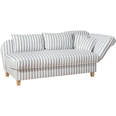 Tchibo - Saturn - Weiß-Grau gestreift - Chaise Longue Tchibo - Saturn - Weiß-Grau gestreift - Chaise Longue