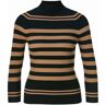 Madeleine Rippstrickpullover mit Streifen schwarz / caramel 48