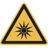 kaiserkraft Warnkennzeichen, Warnung vor optischer Strahlung, VE 10 Stk, Folie, Schenkellänge 200 mm
