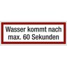 kaiserkraft Brandschutzkennzeichen für die Feuerwehr, Wasser kommt nach max. 60 Sekunden, VE 10 Stk, Folie, LxH 297 x 105 mm