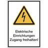 kaiserkraft Kombischilder mit Text für Warnkennzeichen, Elektr. Einrichtungen Zugang freihalten, VE 10 Stk, Kunststoff, LxH 210 x 297 mm