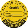 kaiserkraft Geprüft/Nächster Termin, Dokumentenfolie, Ø 30 mm, VE 10 Stk, 26 - 31, gelb