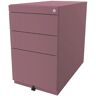 BISLEY Standcontainer Note™, mit 2 Universalschubladen, 1 Hängeregistratur, ohne Top, Tiefe 775 mm, pink