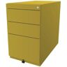 BISLEY Standcontainer Note™, mit 2 Universalschubladen, 1 Hängeregistratur, ohne Top, Tiefe 775 mm, gelb