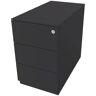 BISLEY Rollcontainer Note™, mit 3 Universalschubladen, HxBxT 502 x 300 x 565 mm, mit Griffleiste und Top, anthrazitgrau