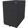 BISLEY Standcontainer Note™, mit 2 Universalschubladen, 1 Hängeregistratur, ohne Top, Tiefe 775 mm, anthrazitgrau