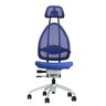 Topstar Design-Bürodrehstuhl, mit Kopfstütze und Netzrücken, Rückenlehnenhöhe gesamt 830 mm, royalblau