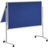 MAUL Moderationstafel MAULpro, klappbar, Textil-Oberfläche, blau, BxH 1200 x 1500 mm