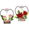 I.GE.A. Teelichthalter »Rose«, (Set, 2 St.)  rot/rosa  B/H: 17 cm x 19 cm rot/rosa