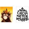 my home Poster »Affe mit Schmetterling - Circus Poster Set - Dekoration«, (2er-Set)  Bunt  B/H: 30 cm x 40 cm Bunt