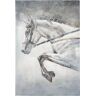 GILDE Gemälde »Gemälde Springendes Pferd«, (1 St.)  grau  B/H/T: 20 cm x 30 cm x 7 cm grau