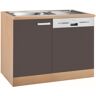 OPTIFIT Spülenschrank »Odense«  anthrazit/buche  B/H/T: 110 cm x 85 cm x 60 cm anthrazit/buche