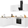 OPTIFIT Winkelküche »Parma«, mit E-Geräten, Stellbreite 215x175 cm  Küche: weiß/weiß-eiche + Korpus: weiß  B/T: 215 cm x 175 cm Küche: weiß/weiß-eiche + Korpus: weiß
