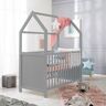 roba® Babybett »Hausbett, 60x120 cm«, (3 tlg.)  taupe  Lattenrost taupe