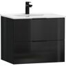 welltime Waschtisch »Athen Badezimmerschrank mit Softclose Funktion WC Bad«  schwarz hochglanz + schwarz hochglanz  eckig schwarz hochglanz + schwarz hochglanz