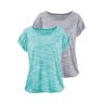 Beachtime T-Shirt, (2er-Pack)  mint-meliert, grau-meliert mint-meliert, grau-meliert