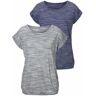 Beachtime T-Shirt, (2er-Pack)  blau-meliert, grau-meliert blau-meliert, grau-meliert