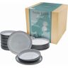 CreaTable Teller-Set »Nordic Fjord«, (Set, 12 tlg.)  grau  12 tlg. grau