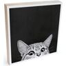 Wall-Art Holzbild »Tischdeko Katze Holzbild«, (1 St.)  Schwarz  B/H/T: 15 cm x 2 cm x 15 cm Schwarz