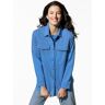 Walbusch Jersey-Hemdjacke Blau 46 Damen