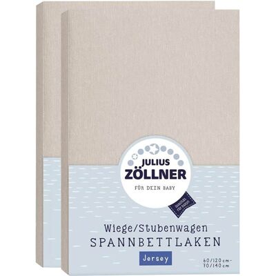 Julius Zöllner 2er-Pack Jersey-Spannbetttücher 70x140 cm - beige - Unisex Julius Zöllner 2er-Pack Jersey-Spannbetttücher 70x140 cm - beige - Unisex