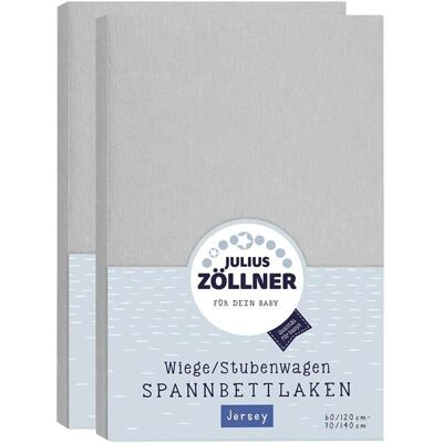 Julius Zöllner 2er-Pack Jersey-Spannbetttücher 70x140 cm - grau - Unisex Julius Zöllner 2er-Pack Jersey-Spannbetttücher 70x140 cm - grau - Unisex