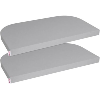 babybay 2er-Pack Jersey-Spannbetttücher Deluxe für Beistellbett Maxi, Midi, Boxspring, Comfort und Comfort Plus - grau - Unisex babybay 2er-Pack Jersey-Spannbetttücher Deluxe für Beistellbett Maxi, Midi, Boxspring, Comfort und Comfort Plus - grau - Unisex