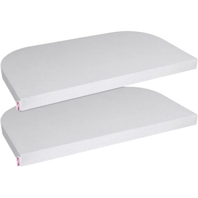 babybay 2er-Pack Jersey-Spannbetttücher Deluxe für Beistellbett Original - grau - Unisex babybay 2er-Pack Jersey-Spannbetttücher Deluxe für Beistellbett Original - grau - Unisex