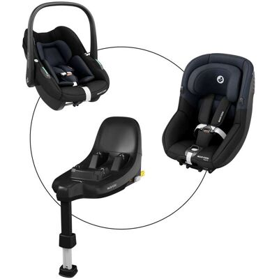 Maxi-Cosi Babyschale Pebble S inkl. Kindersitz Pearl S und Isofix-Basis FamilyFix S - schwarz - Unisex Maxi-Cosi Babyschale Pebble S inkl. Kindersitz Pearl S und Isofix-Basis FamilyFix S - schwarz - Unisex