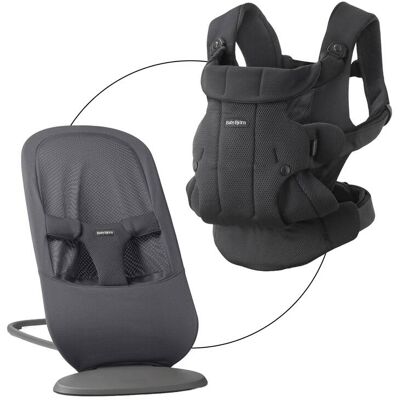 BabyBjörn Bundle Babywippe Begin Mesh & Babytrage Hold - grau - Unisex BabyBjörn Bundle Babywippe Begin Mesh & Babytrage Hold - grau - Unisex