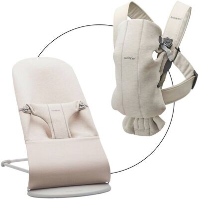 BabyBjörn Bundle Babywippe Bliss 3D & Babytrage Mini 3D - beige - Unisex BabyBjörn Bundle Babywippe Bliss 3D & Babytrage Mini 3D - beige - Unisex