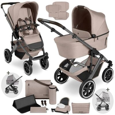ABC Design Kombikinderwagen Salsa 5 Air inkl. Wickeltasche, Moskitonetz und Regenschutz - beige - Unisex ABC Design Kombikinderwagen Salsa 5 Air inkl. Wickeltasche, Moskitonetz und Regenschutz - beige - Unisex