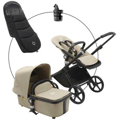 Bugaboo Kombikinderwagen Set essential inkl. Fußsack - beige - Unisex Bugaboo Kombikinderwagen Set essential inkl. Fußsack - beige - Unisex