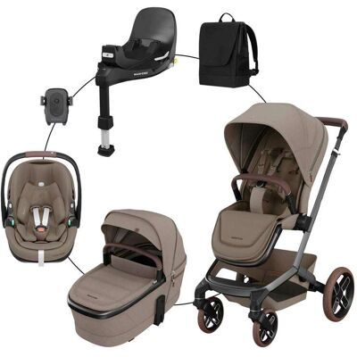 Maxi-Cosi Kombikinderwagen Fame Travel-Set inkl. Babyschale Pebble 360 Pro 2, Isofix-Basis FamilyFix 360 Pro und Wickeltasche - beige - Unisex Maxi-Cosi Kombikinderwagen Fame Travel-Set inkl. Babyschale Pebble 360 Pro 2, Isofix-Basis FamilyFix 360 Pro und Wickeltasche - beige - Unisex