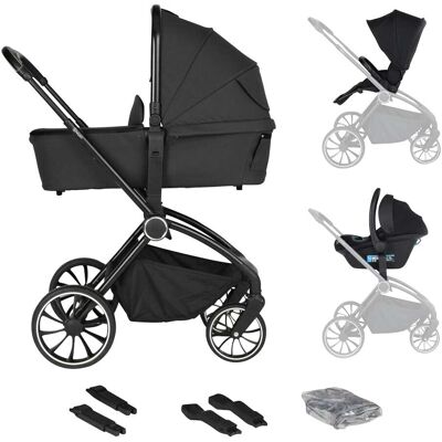 babyGO Kombikinderwagen Harmony Trio-Set inkl. Babyschale iTravel XP - schwarz - Unisex babyGO Kombikinderwagen Harmony Trio-Set inkl. Babyschale iTravel XP - schwarz - Unisex