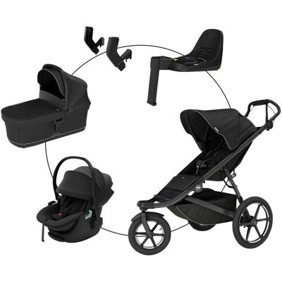 Thule Kombikinderwagen Urban Glide 3 Magnetic Buckle Travel-Set inkl. Babyschale Maple und Isofix-Basis Alfi - schwarz - Unisex Thule Kombikinderwagen Urban Glide 3 Magnetic Buckle Travel-Set inkl. Babyschale Maple und Isofix-Basis Alfi - schwarz - Unisex
