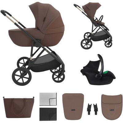 Kinderkraft Kombikinderwagen Trio-Set PRIME 3 3in1 inkl. Babyschale MINK PRO 2 - braun - Unisex Kinderkraft Kombikinderwagen Trio-Set PRIME 3 3in1 inkl. Babyschale MINK PRO 2 - braun - Unisex