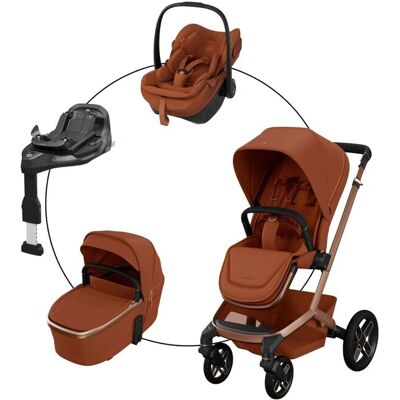 Maxi-Cosi Kombikinderwagen Fame Travel-Set ink. Babyschale Pebble Slide Pro und Isofix-Basis Familyfix Slide Pro - braun - Unisex Maxi-Cosi Kombikinderwagen Fame Travel-Set ink. Babyschale Pebble Slide Pro und Isofix-Basis Familyfix Slide Pro - braun - Unisex