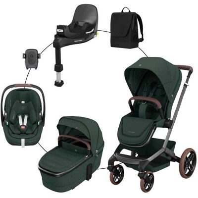 Maxi-Cosi Kombikinderwagen Fame Travel-Set inkl. Babyschale Pebble 360 Pro 2, Isofix-Basis FamilyFix 360 Pro und Wickeltasche - gruen - Unisex Maxi-Cosi Kombikinderwagen Fame Travel-Set inkl. Babyschale Pebble 360 Pro 2, Isofix-Basis FamilyFix 360 Pro und Wickeltasche - gruen - Unisex