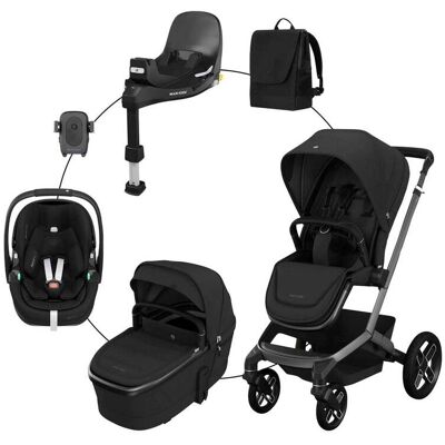 Maxi-Cosi Kombikinderwagen Fame Travel-Set inkl. Babyschale Pebble 360 Pro 2, Isofix-Basis FamilyFix 360 Pro und Wickeltasche - schwarz - Unisex Maxi-Cosi Kombikinderwagen Fame Travel-Set inkl. Babyschale Pebble 360 Pro 2, Isofix-Basis FamilyFix 360 Pro und Wickeltasche - schwarz - Unisex