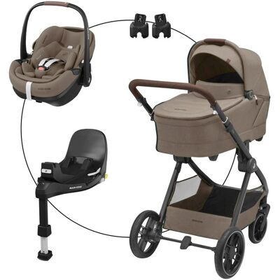 Maxi-Cosi Kombikinderwagen Oxford+ Travel-Set inkl. Babyschale Pebble 360 Pro 2 und Isofix-Basis FamilyFix 360 Pro - beige - Unisex Maxi-Cosi Kombikinderwagen Oxford+ Travel-Set inkl. Babyschale Pebble 360 Pro 2 und Isofix-Basis FamilyFix 360 Pro - beige - Unisex