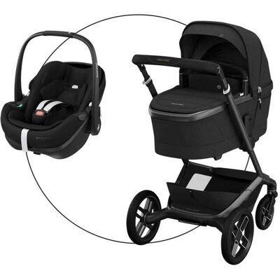Maxi-Cosi Kombikinderwagen Fame inkl. Babyschale Pebble 360 Pro 2 - schwarz - Unisex Maxi-Cosi Kombikinderwagen Fame inkl. Babyschale Pebble 360 Pro 2 - schwarz - Unisex