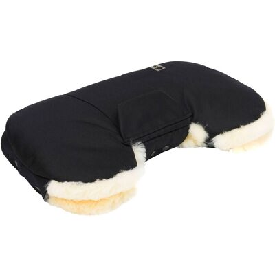 babycab Lammfell-Handwärmer Saana - grau schwarz - unisex babycab Lammfell-Handwärmer Saana - grau schwarz - unisex
