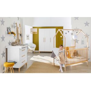 Schardt 3-tlg. Babyzimmer Venice mit Babybett Haus - weiss - Unisex