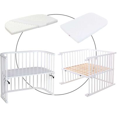 babybay Bundle Beistellbett Maxi inkl. Matratze Klima Wave und Kinderbettumbausatz inkl. Matratze MediTex® extraluftig - weiss - Unisex babybay Bundle Beistellbett Maxi inkl. Matratze Klima Wave und Kinderbettumbausatz inkl. Matratze MediTex® extraluftig - weiss - Unisex