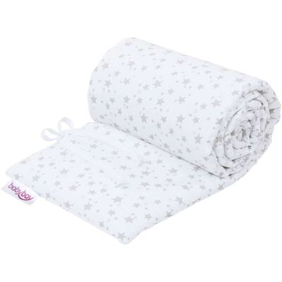 babybay Nestchen aus Piqué für Maxi, Boxspring, Comfort, Comfort Plus - Sterne Perlgrau - Weiß babybay Nestchen aus Piqué für Maxi, Boxspring, Comfort, Comfort Plus - Sterne Perlgrau - Weiß