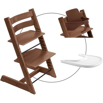 Stokke Bundle Treppenhochstuhl inklusive Babyset & Tray - braun - Unisex Stokke Bundle Treppenhochstuhl inklusive Babyset & Tray - braun - Unisex