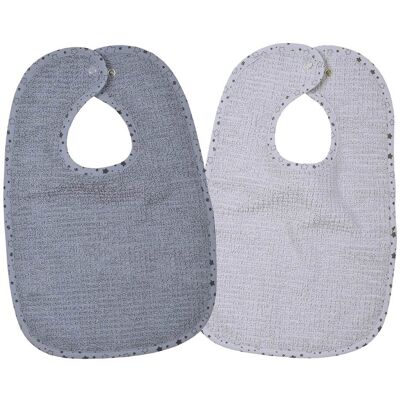 Wörner 2er-Pack Lätzchen mit Druckknopf 26x40 cm - grau - Unisex Wörner 2er-Pack Lätzchen mit Druckknopf 26x40 cm - grau - Unisex