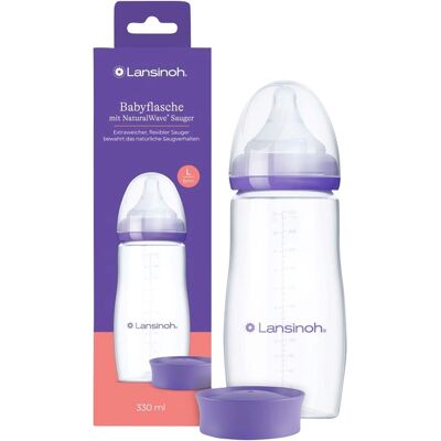 Lansinoh Babyflasche NaturalWave Sauger, Anti-Kolik-Weithals, 330ml - Unisex Lansinoh Babyflasche NaturalWave Sauger, Anti-Kolik-Weithals, 330ml - Unisex