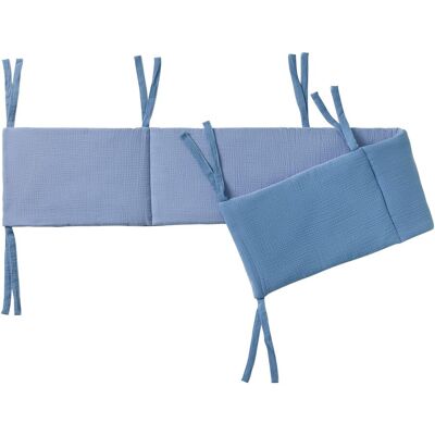 BORNINO HOME Wende-Nestchen für Beistellbett Musselin 26x166 cm - blau - Unisex BORNINO HOME Wende-Nestchen für Beistellbett Musselin 26x166 cm - blau - Unisex